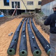 Elgin septic system installed on lay lake in waxahatchee creek